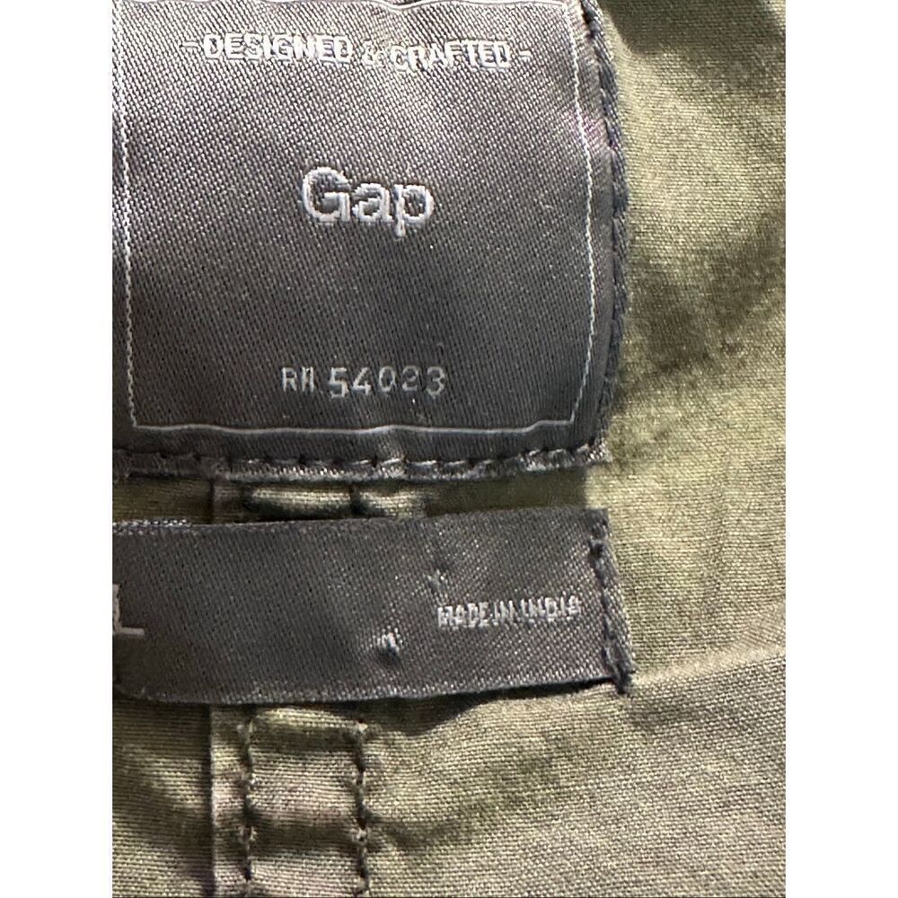 GAP Women's Size Large Olive Green Camo Utility Jacket Coat Multi Pockets Zip - Picture 3 of 7